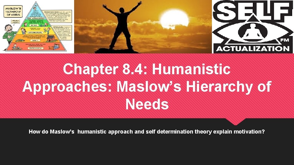 Chapter 8. 4: Humanistic Approaches: Maslow’s Hierarchy of Needs How do Maslow’s humanistic approach