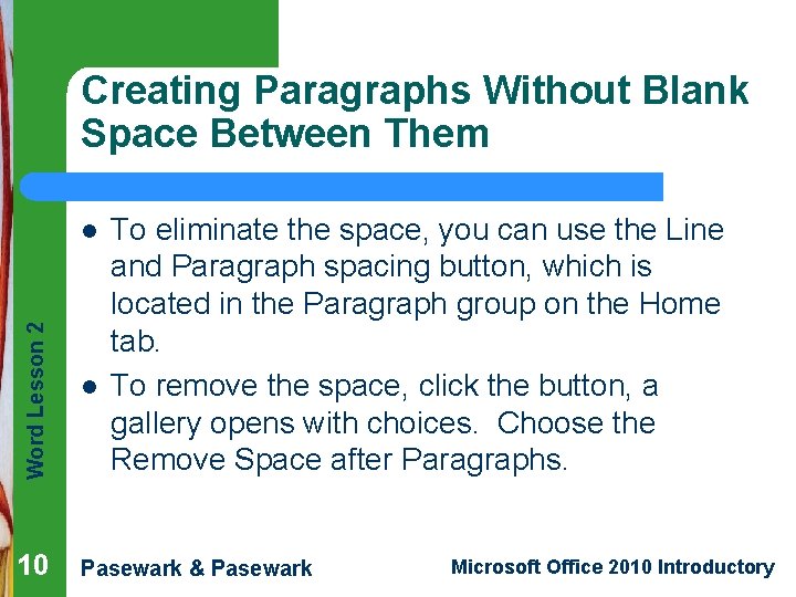 Creating Paragraphs Without Blank Space Between Them Word Lesson 2 l 10 l To