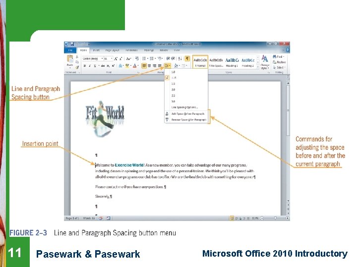 Word Lesson 2 11 Pasewark & Pasewark Microsoft Office 2010 Introductory 
