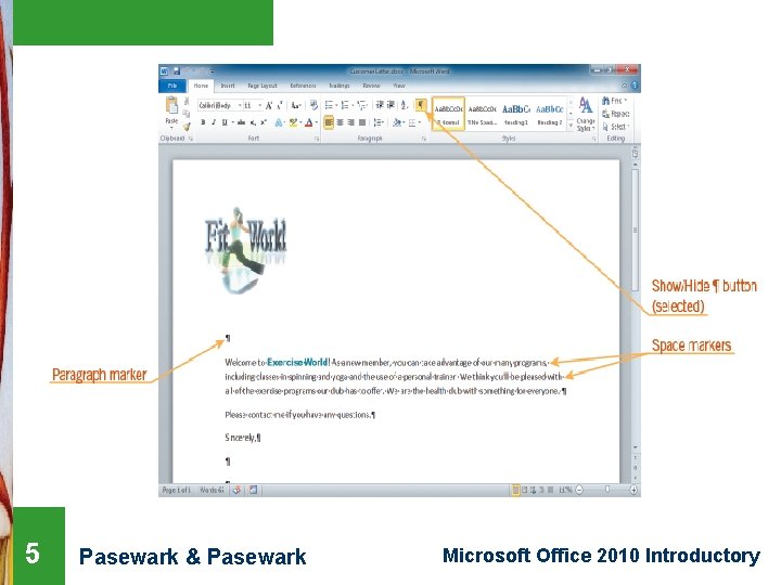 Word Lesson 2 5 Pasewark & Pasewark Microsoft Office 2010 Introductory 