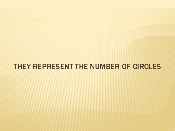 THEY REPRESENT THE NUMBER OF CIRCLES 