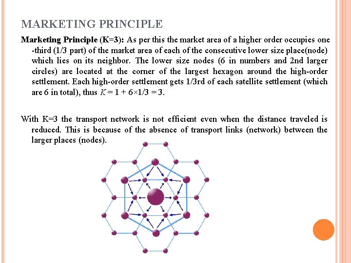 MARKETING PRINCIPLE Marketing Principle (K=3): As per this the market area of a higher