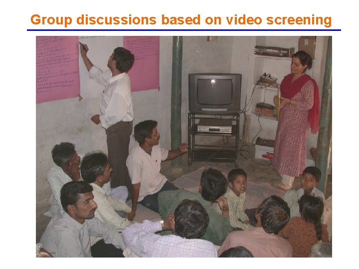 Group discussions based on video screening 