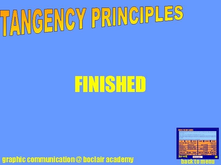 FINISHED graphic communication @ boclair academy back to menu 