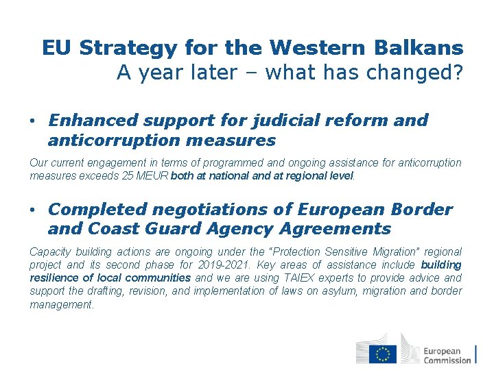EU Strategy for the Western Balkans A year later – what has changed? •
