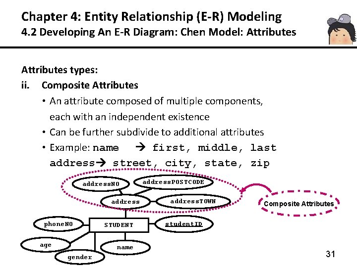 Chapter 4: Entity Relationship (E-R) Modeling 4. 2 Developing An E-R Diagram: Chen Model: