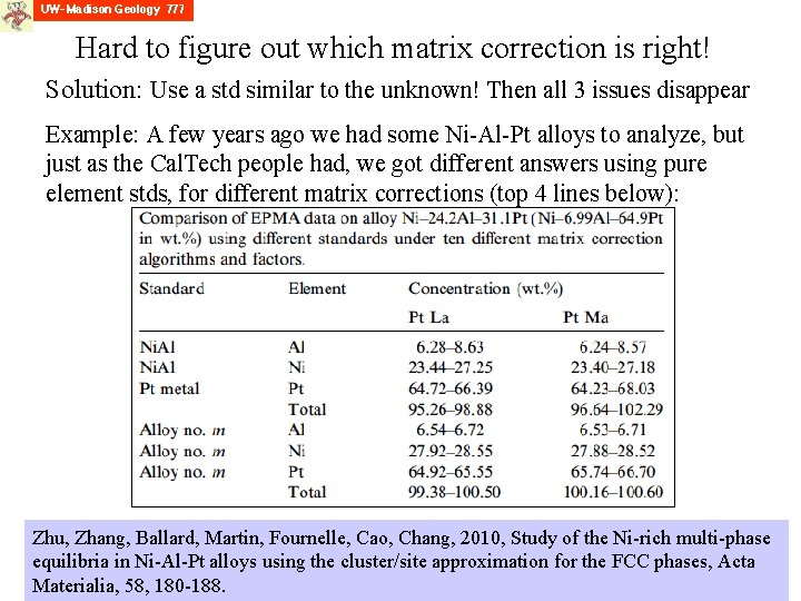 Hard to figure out which matrix correction is right! Solution: Use a std similar