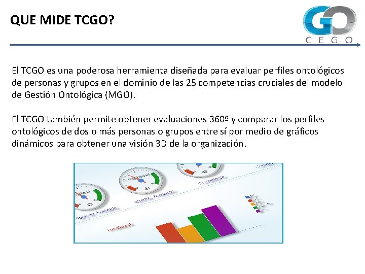 QUE MIDE TCGO? El TCGO es una poderosa herramienta diseñada para evaluar perfiles ontológicos