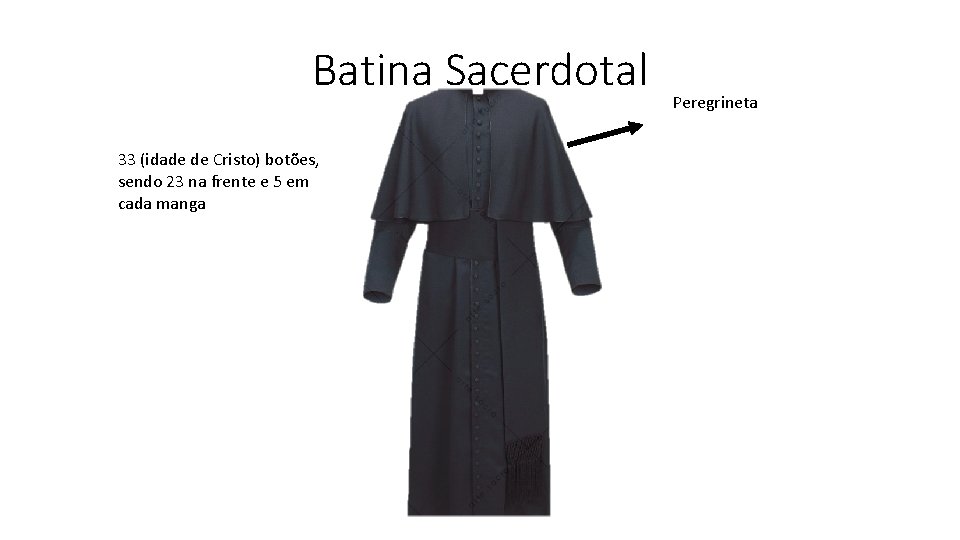 Batina Sacerdotal 33 (idade de Cristo) botões, sendo 23 na frente e 5 em