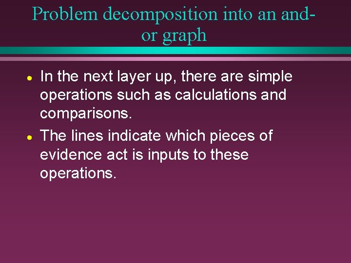 Problem decomposition into an andor graph · · In the next layer up, there