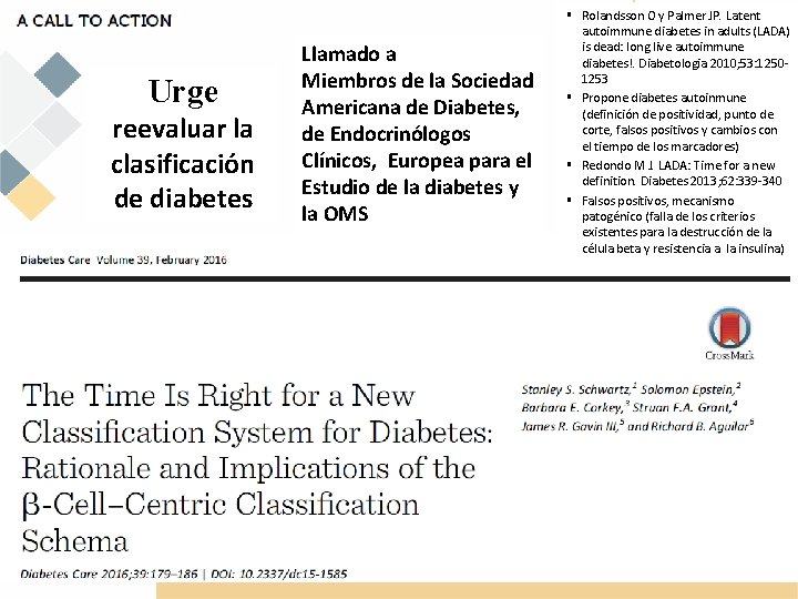 Urge reevaluar la clasificación de diabetes Llamado a Miembros de la Sociedad Americana de