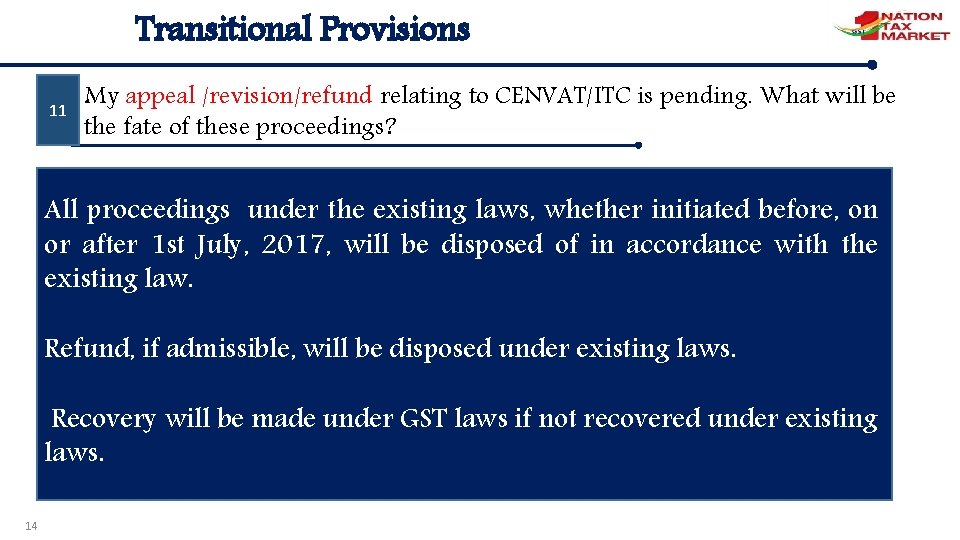 Basic Concepts of Transition Invoice 1 Transitional Provisions