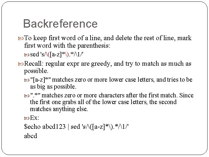 Backreference To keep first word of a line, and delete the rest of line,