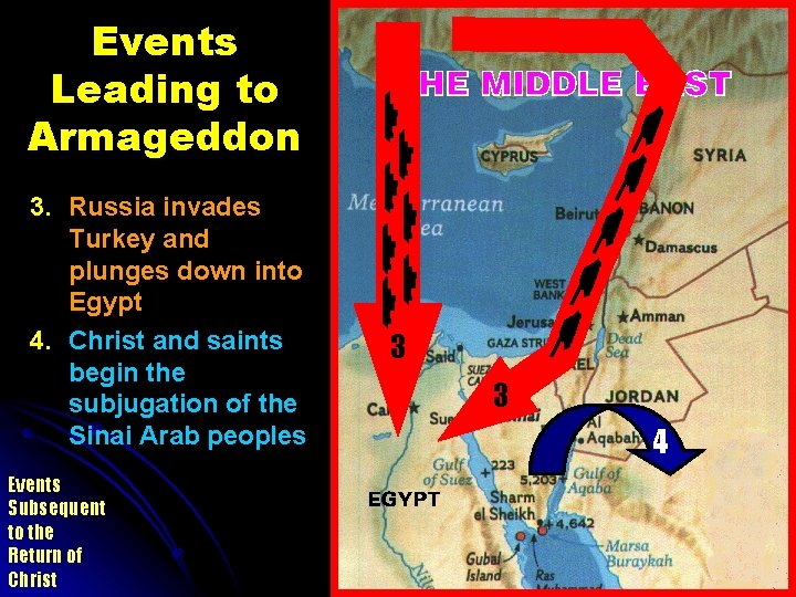 Events Leading to Armageddon 3. Russia invades Turkey and plunges down into Egypt 4.