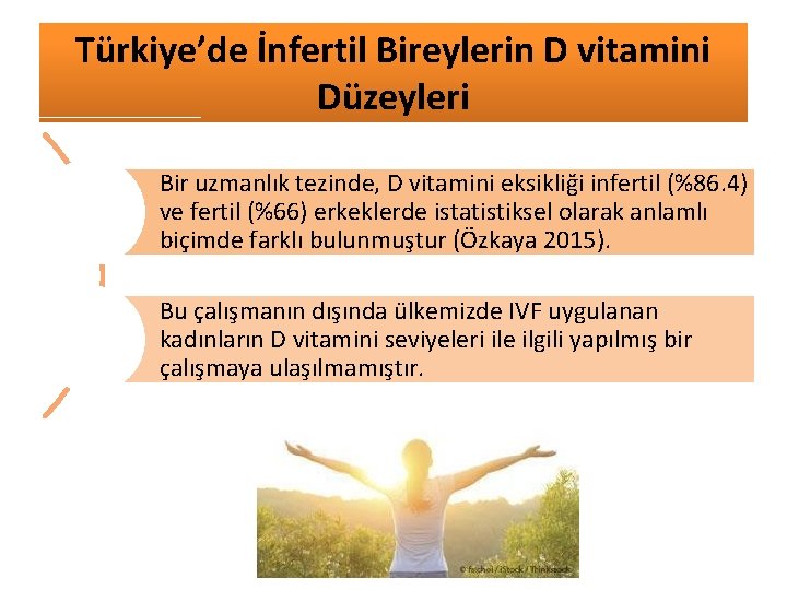 Türkiye’de İnfertil Bireylerin D vitamini Düzeyleri Bir uzmanlık tezinde, D vitamini eksikliği infertil (%86.