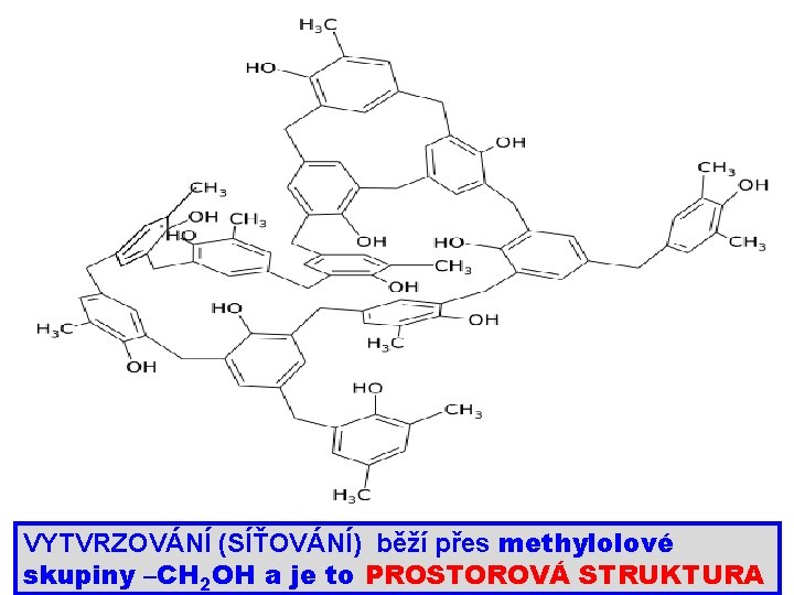 VYTVRZOVÁNÍ (SÍŤOVÁNÍ) běží přes methylolové 13. 4. 2017 FENOLFORMALDEHYDOVÉ 19 8 2017 skupiny –CH