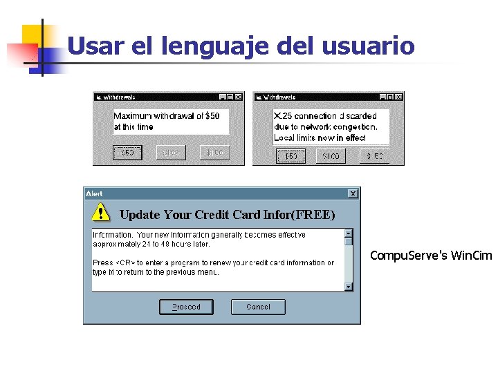 Usar el lenguaje del usuario Compu. Serve's Win. Cim 