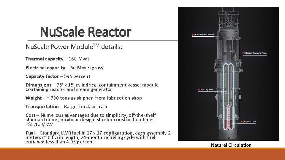 Nu. Scale Reactor Nu. Scale Power Module. TM details: Thermal capacity – 160 MWt