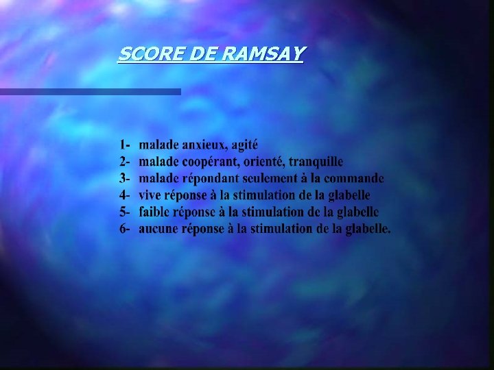 SCORE DE RAMSAY 