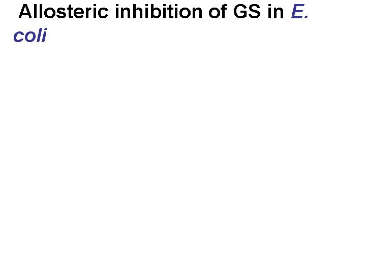 Allosteric inhibition of GS in E. coli 