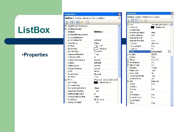 List. Box • Properties 