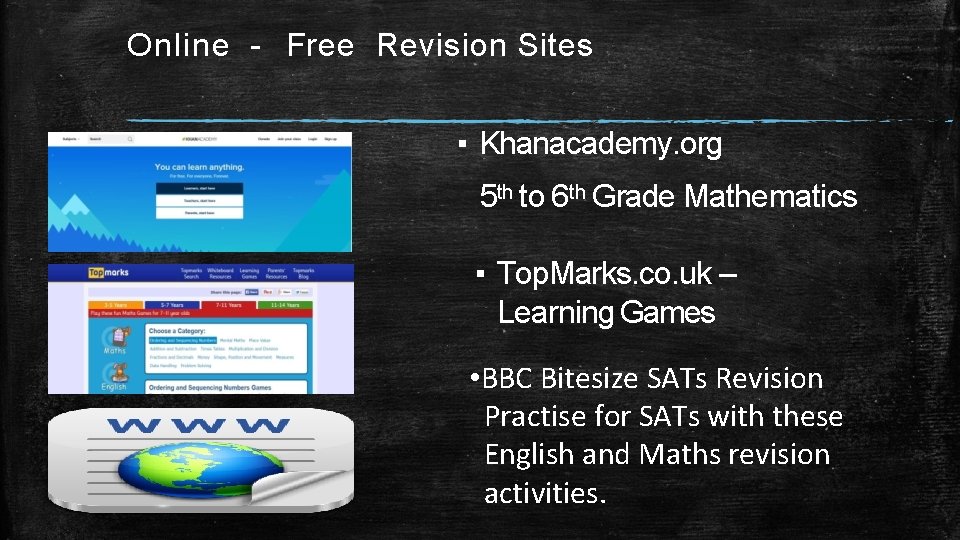 Online - Free Revision Sites ▪ Khanacademy. org 5 th to 6 th Grade