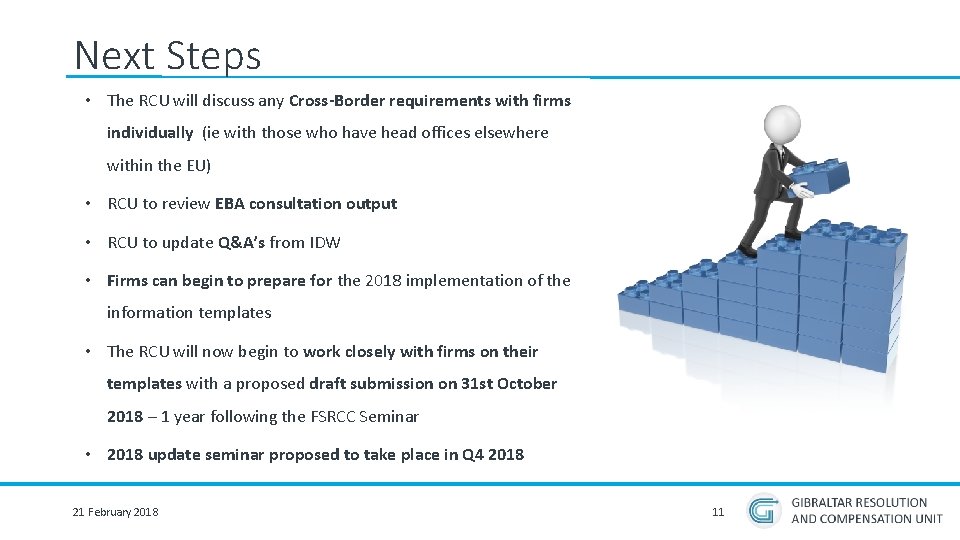 Next Steps • The RCU will discuss any Cross-Border requirements with firms individually (ie