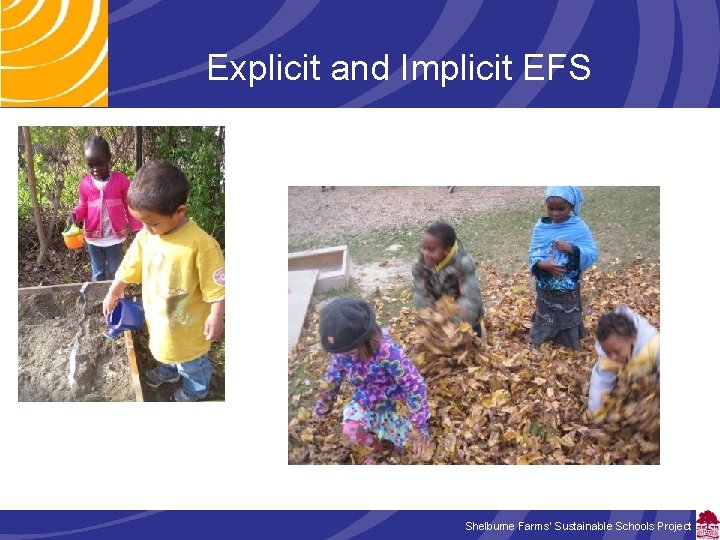Explicit and Implicit EFS Shelburne Farms’ Sustainable Schools Project 