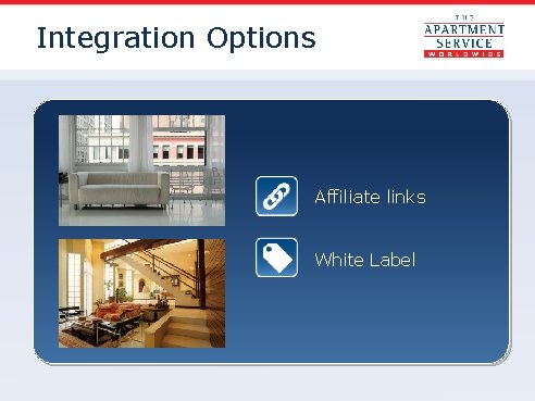 Integration Options Affiliate links White Label 