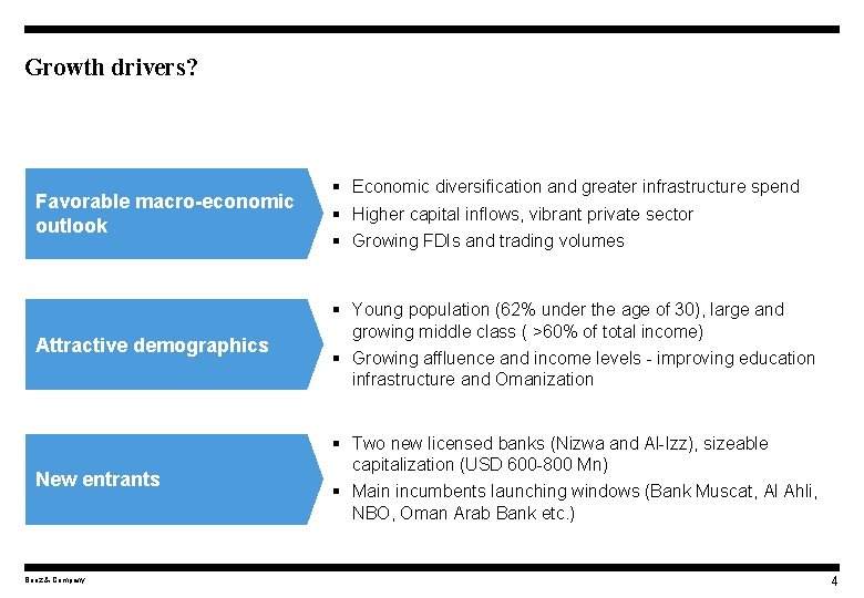 Growth drivers? Favorable macro-economic outlook § Economic diversification and greater infrastructure spend § Higher