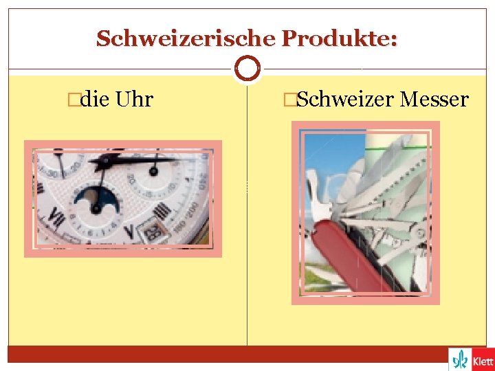 Schweizerische Produkte: �die Uhr �Schweizer Messer 
