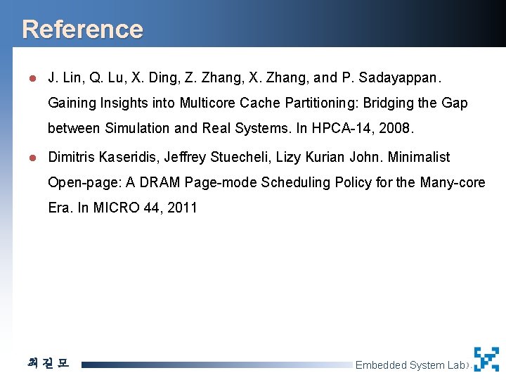 Reference l J. Lin, Q. Lu, X. Ding, Z. Zhang, X. Zhang, and P.