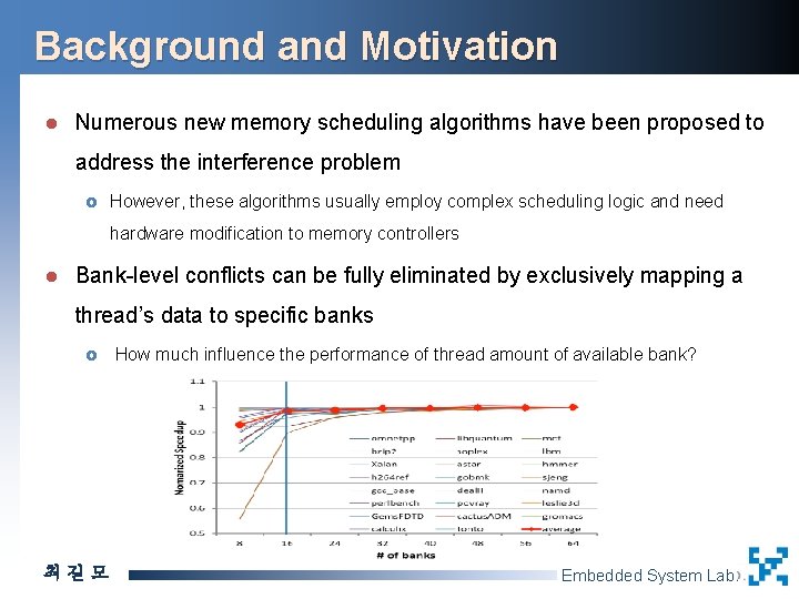 Background and Motivation l Numerous new memory scheduling algorithms have been proposed to address