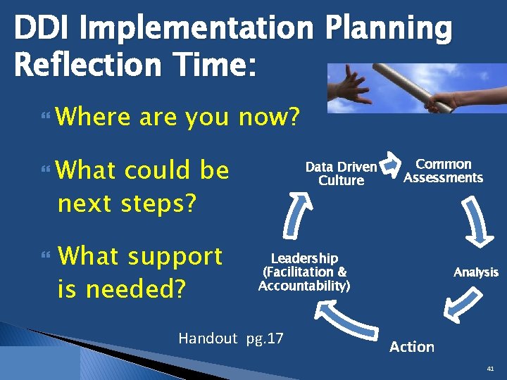 DDI Implementation Planning Reflection Time: Where are you now? What could be next steps?