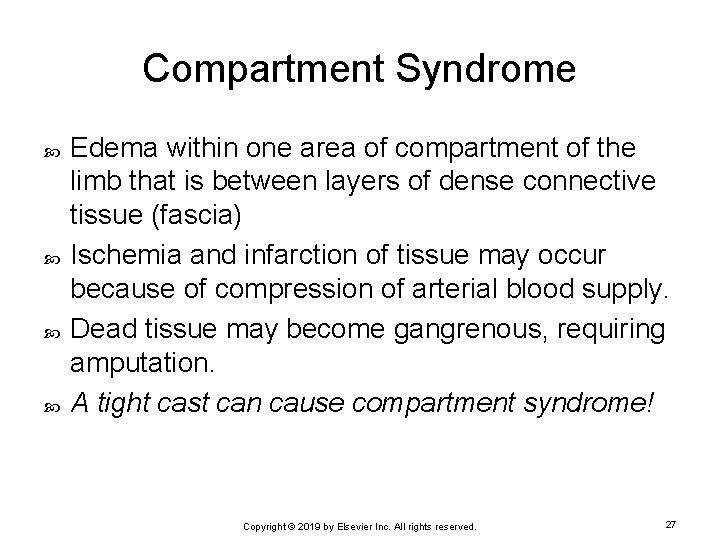 Compartment Syndrome Edema within one area of compartment of the limb that is between