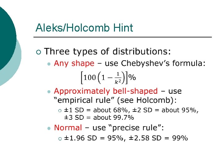 Aleks/Holcomb Hint ¡ 