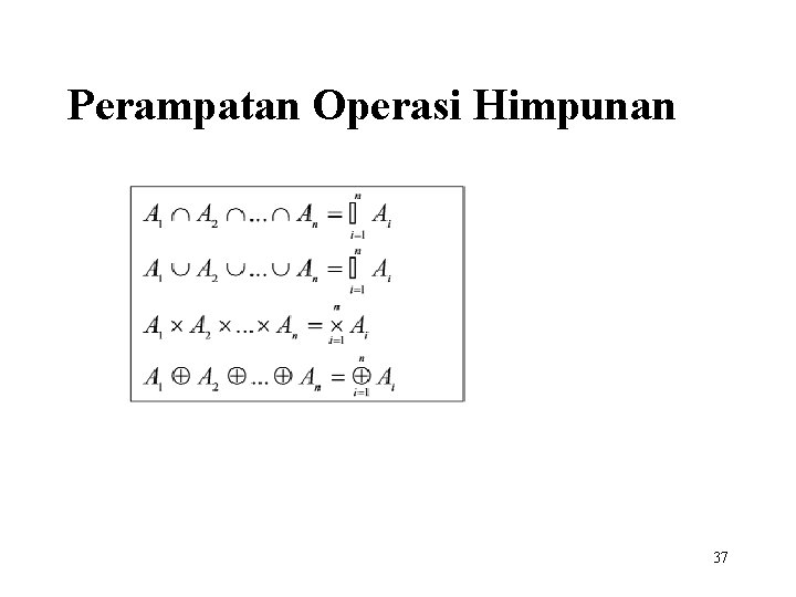 Perampatan Operasi Himpunan 37 