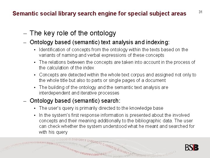 Semantic social library search engine for special subject areas – The key role of