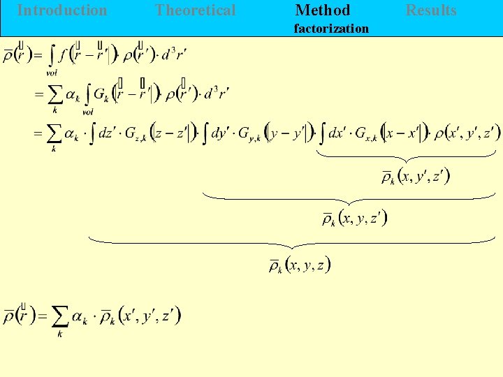 Introduction Theoretical Method factorization Results 
