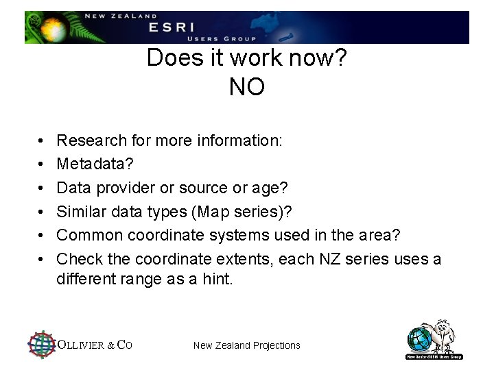 Does it work now? NO • • • Research for more information: Metadata? Data