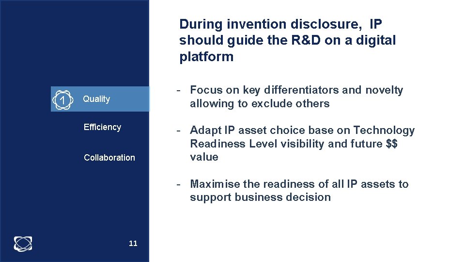 During invention disclosure, IP should guide the R&D on a digital platform - Focus