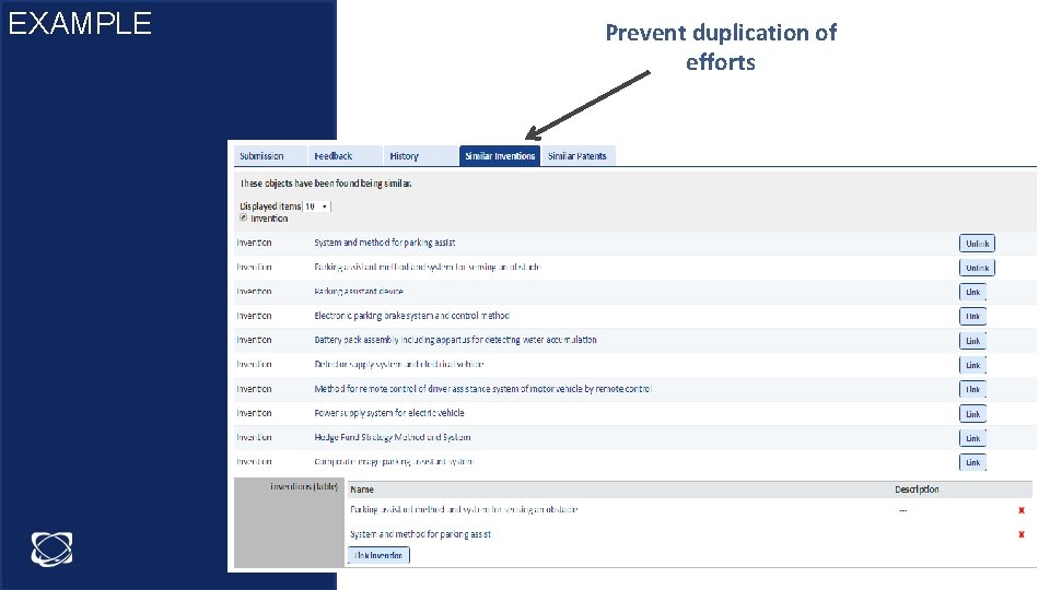 EXAMPLE Prevent duplication of efforts 