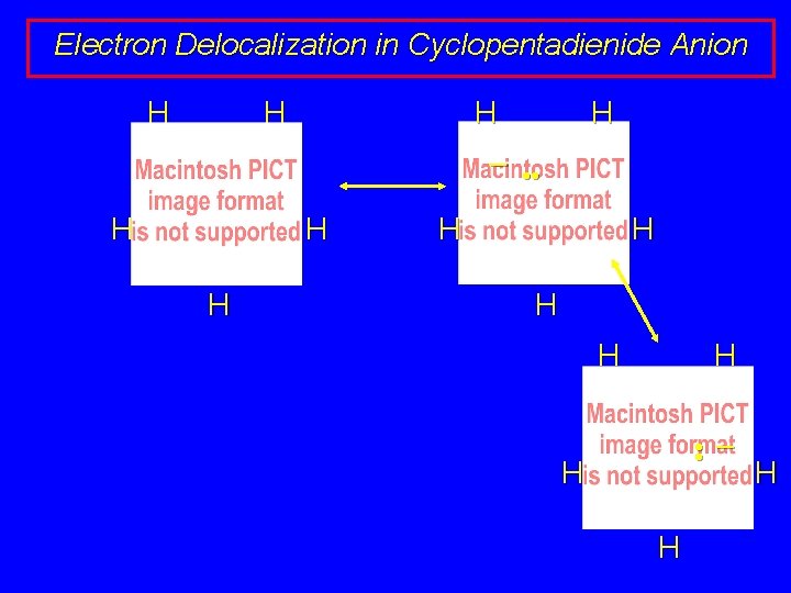 Electron Delocalization in Cyclopentadienide Anion H H – • • H • • –