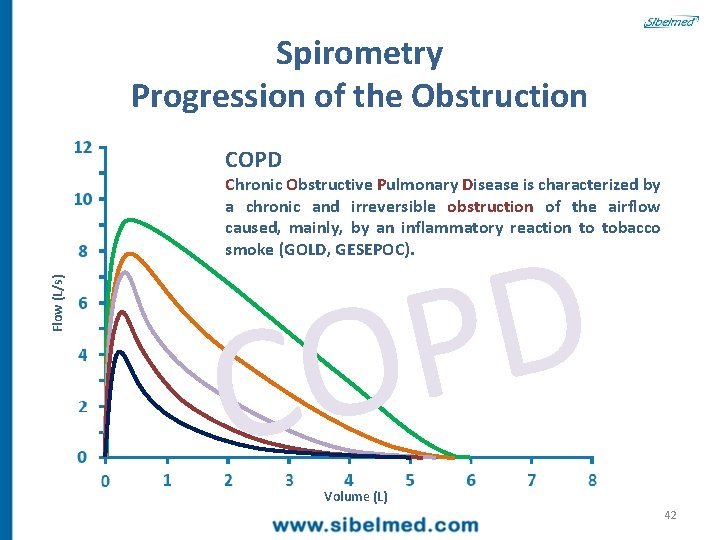 Spirometry Progression of the Obstruction COPD Flow (L/s) Chronic Obstructive Pulmonary Disease is characterized