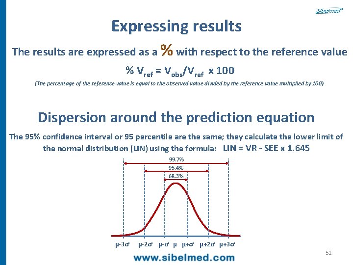 Expressing results The results are expressed as a % with respect to the reference