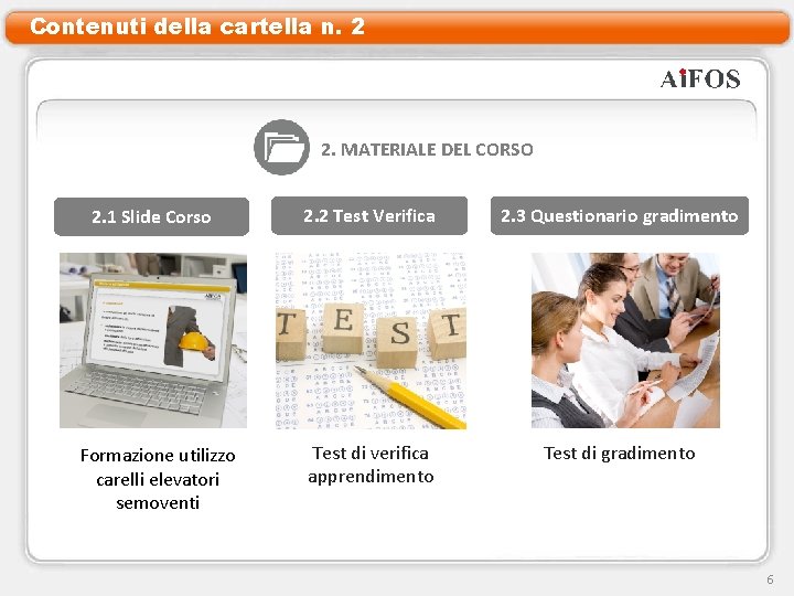 Contenuti della cartella n. 2 2. MATERIALE DEL CORSO 2. 1 Slide Corso Formazione