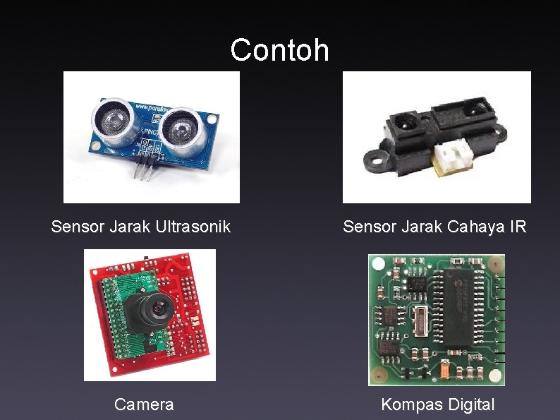 Contoh Sensor Jarak Ultrasonik Sensor Jarak Cahaya IR Camera Kompas Digital 