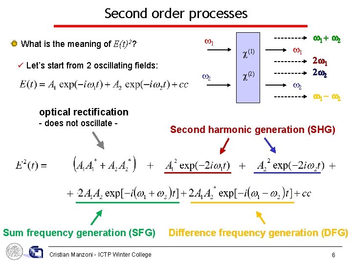 Second order processes What is the meaning of E(t)2? Let’s start from 2 oscillating