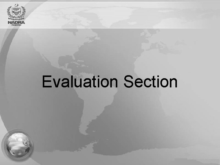 Evaluation Section 