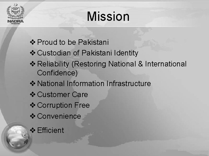Mission v Proud to be Pakistani v Custodian of Pakistani Identity v Reliability (Restoring